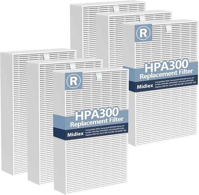 HPA300 Filter Replacement Compatible with Honeywell Air Purifier HPA300 HPA200 HPA100 and 5000 Series, Replace HRF-R3 HRF-R2 HRF-R1 6 Pack