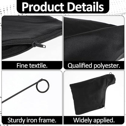 4PCS Dust Collector Bags, Black Polyester Filter Bag with Steel Ring Opening for Table Saw, 225 Miter Saw Dust Collection Accessories