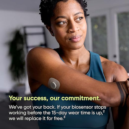 Stelo Glucose Biosensor & App by Dexcom - A Leader in Continuous Glucose Monitoring (CGM). 24/7 Tracking & Personalized Insights to Reveal Patterns. 2-Pack (Up to 15 Days Each). iOS & Android.
