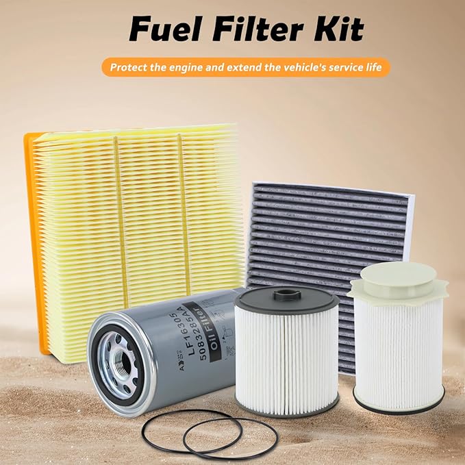 Fuel Filter Water Separator and Oil/Air Filter Set Fit for 2019-2024 Dodge Ram 2500 3500 4500 5500 6.7L Cummins Diesel Engines Replaces# 68436631AA 68157291AA 5083285AA 53034051AB 68406048AA