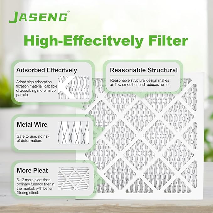 Furnace Filters 10x20x1 MERV 8, MPR 600, Air Filter (4 Pack) for HVAC, AC Furnace - Actual Size: 9.75"x19.75"x0.75"