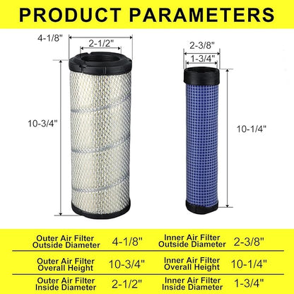 11013-7044 11013-7045 Outer Inner Air Filter for Kohler 25 083 01-S 25 083 04-S 841497 821136 M131803 M131802 Kawasaki 11013-7020 11013-7019 AF25552 AF25551