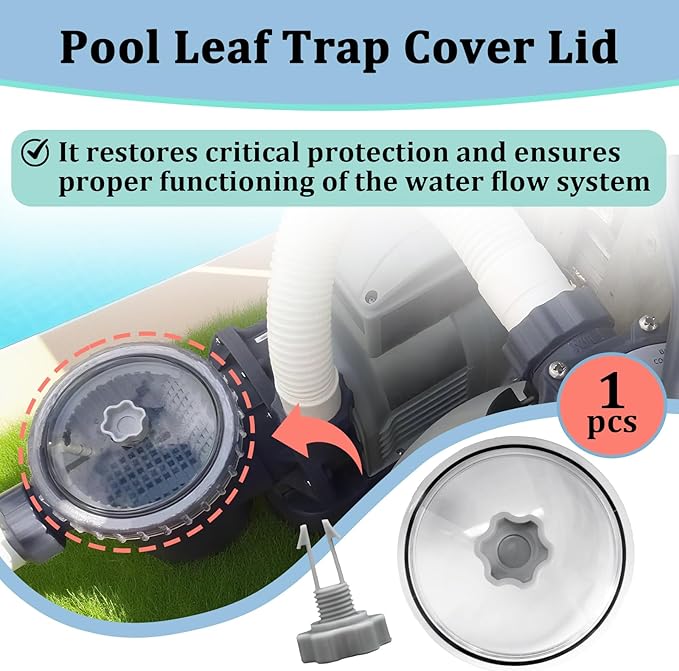 Pool Leaf Trap Cover Lid with O-Ring and Valve Kit for Intex, Replacement Parts for 12 Inch Sand Filter Pumps, Compatible with SF15110, SF70110, SF60110