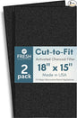 Activated Carbon Microwave Charcoal Filters - For GE Microwave Filter Replacement- Universal for Major Brands - Whirlpool, LG, KitchenAid, Maytag & More - 18" x 15", Cut-to-Fit, 2-Pack - Made in USA