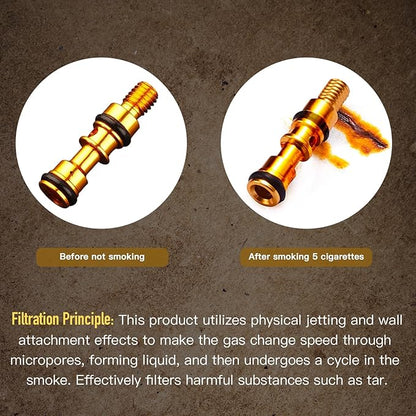 Reusable Washable Cigarette Filter Tips Mouthpiece Handcrafted Solid Wood Metal Smoking Cigarette Filter Never Fade Suitable for Coarse Fine Medium Birthdays Christmas Father Day Gift (Rosewood)
