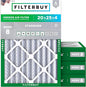 Filterbuy 20x25x4 Air Filter MERV 8 Essential Dust & Allergy Defense (4-Pack), Electrostatic Pleated HVAC AC Furnace Filters Replacement, Made in USA (Actual Size: 19.50 x 24.50 x 3.63)
