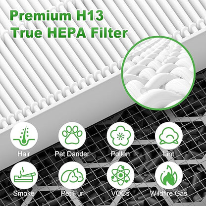 5510 5520 Replacement Filter Q for WINIX 5510 5520 PlasmaWave Air Purifier, H13 True HEPA and Activated Carbon Filter Combo Pack, Part # 1712-0123-00, 2 Set