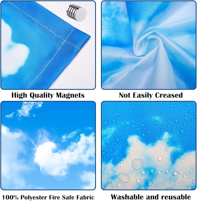 Fluorescent Light Covers - Classroom Covers for Ceiling Lights, 1 PCS 4 x 2 Feet Magnetic Light Filters, Classroom, Office Decor (Blue Skies & White Clouds)