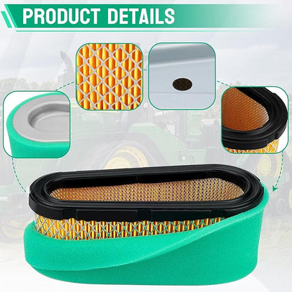 LOCOPOW 496894 496894S 493909 Air Filter & Pre Filter for B& S 12.5-17HP 5053K 272403S 272403 5053B 5053D 5053H for John Deere LG496894 LG496894S for Craftsman 24151 Lawn Mower