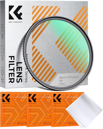 K&F CONCEPT 37mm Black Diffusion 1/8 Filter, Mist Dreamy Cinematic Effect Filter for Video/Vlog/Portrait Photography K-Series