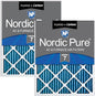 Nordic Pure 16x25x1 (Actual Size: 15 1/2 x 24 1/2 x 3/4) Pleated Air Filters MERV 7 Plus Carbon 2 Pack