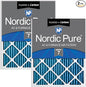 Nordic Pure 20x30x1 (Actual Size: 19 5/8 x 29 5/8 x 3/4) Pleated Air Filters MERV 7 Plus Carbon 2 Pack