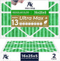 MervKing 16x25x5 Air Filter Actual Size: 15.88" x 24.88" x 4.38" MERV 13 MPR 1500-1900 | MADE IN USA | 2-Pack | Pleated HVAC AC Furnace Replacement