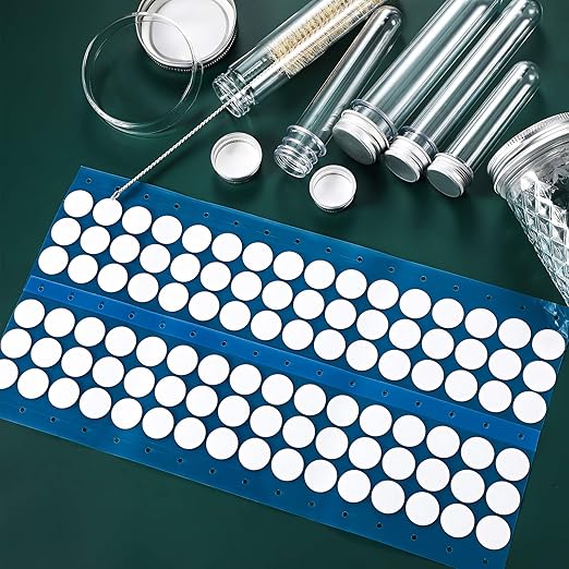 Zonon 384 Pieces Synthetic Filter Paper Stickers 20 mm 0.25 µm Filter Disc Adhesive Patch Stickers for Wide Mouth Mushroom Cultivation Mason Jar Lids
