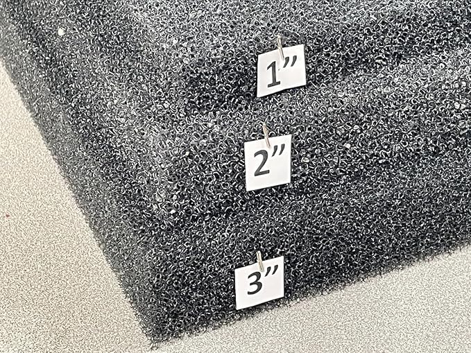 30 ppi Reticulated Sponge Regicell Automotive Air Filter, Noise Suppression Filtration, Black Speaker Foam Size (4, 24 X 36 X 2")