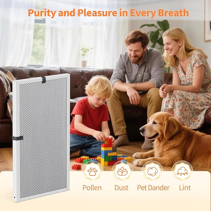 2-Pack 14x25x1 MERV 8 Reusable & Washable Electrostatic Air Filters - Long-Lasting Filter for HVAC, Furnace & Air Conditioner Units, Actual Size: 13-5/8” x 24-5/8” x 7/8”
