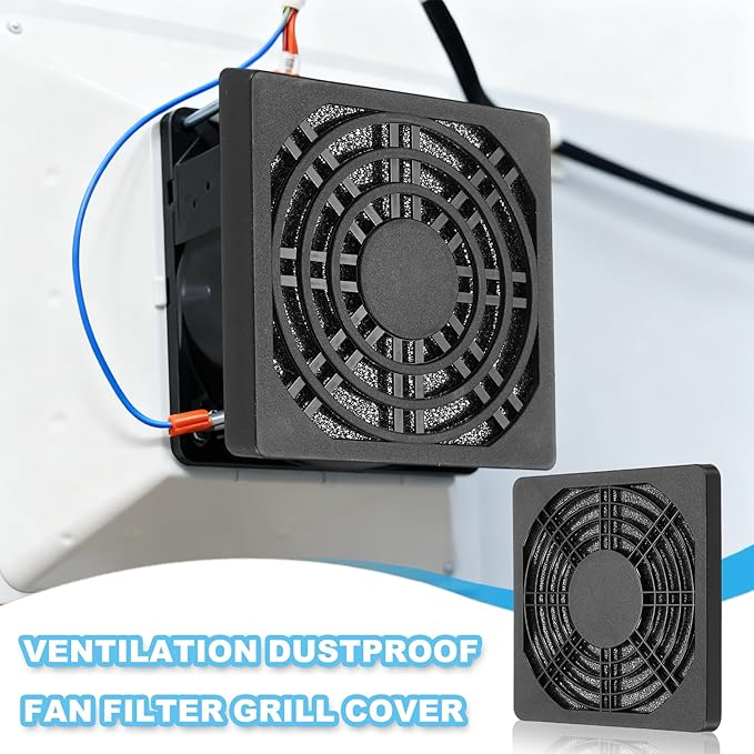 PATIKIL 110mm Fan Filter Grill, 6 Pcs Plastic Ventilation Dustproof Grill Cover Cooling Ventilator with Screws for Industry Workshop Computer Case Refrigerators Air Conditioning, Black
