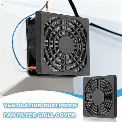 PATIKIL 110mm Fan Filter Grill, 6 Pcs Plastic Ventilation Dustproof Grill Cover Cooling Ventilator with Screws for Industry Workshop Computer Case Refrigerators Air Conditioning, Black