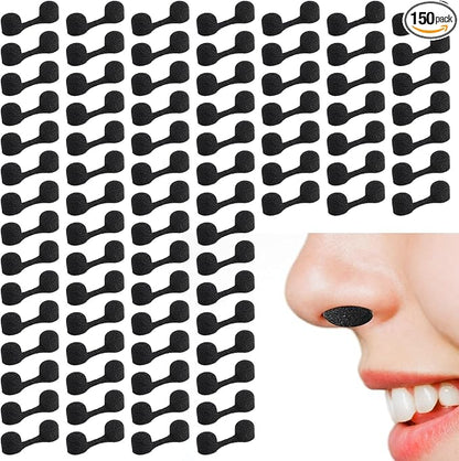 150 Pieces Nose Plug Filter Disposable Nose Dust Filters Bulk Sponge Nostril Filters for Spray Tanning Welding Dust Allergies DustConstruction Areas (Black)