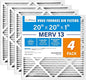 LotFancy 20x20x1 Air Filter MERV 13 4-Pack, Electrostatic Pleated HVAC Furnace Air Filter, Captures Pet Dander Smog Smoke, Actual Size: 19.75"x19.75"x0.75"