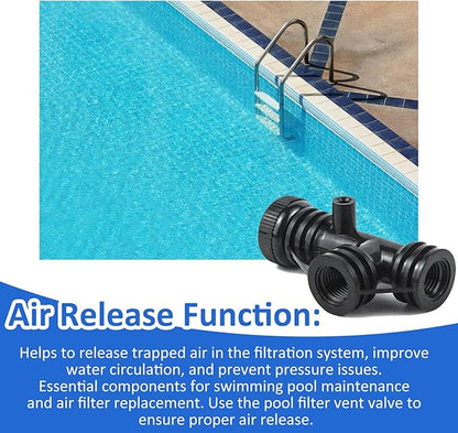 154689 Air Bleeder Assembly Tee Assembly Compatible with Pentair Triton II Pool & Spa Filters TR140, TR50, TR60, TR100 Replace for S7S50, S8S70 Pool Filter Air Bleeder Valve