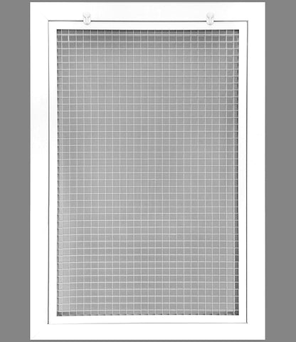 HVAC Premium 16" x 26" Cube Core Eggcrate Return Air Filter Grille for 1" Filter - Aluminum - White [Outer Dimensions: 18.5" x 28.5"]