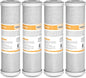 Membrane Solutions 5 Micron 2.5" x 10" CTO Carbon Block Water Filter Cartridge Replacement for Whole House Filtration Systems, Compatible with WFPFC8002, WFPFC9001, FXWTC, WHKF-WHWC, 4-Pack