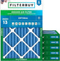 Filterbuy 18x24x2 Air Filter MERV 13 Optimal Smoke & Allergy Defense (6-Pack), Electrostatic Pleated HVAC AC Furnace Filters Replacement, Made in USA (Actual Size: 17.38 x 23.38 x 1.75)
