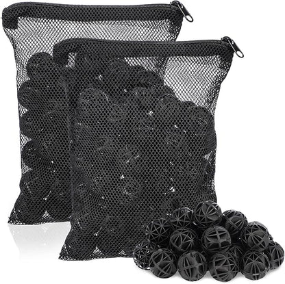 Segarty Aquarium Bio Balls, 1 inch Koi Pond Filter Media Bio Ball with Sponge for Aquarium Filter Canister Filter Biological Filtration for Freshwater Marine Fish Tank Sump (100 PCS with Mesh Bag)
