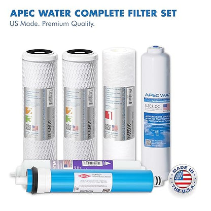 APEC WATER | Reverse Osmosis Water Filter, Alkaline 6-Stage RO System, pH+ Remineralization for Natural Spring Taste, Under Sink Filter WQA Certified to Remove 1K+ Impurities, 90 GPD - RO-PH90