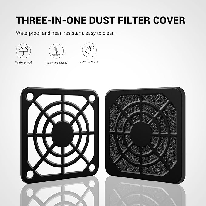 40mm Fan Filter Dustproof Cover, 2 Pack Dust Filter PC Case Fan Grill ABS Protective Dust Guard Mesh Cover for DIY Computer Case Fans, Effective Dustproof Protection (40 * 40mm)