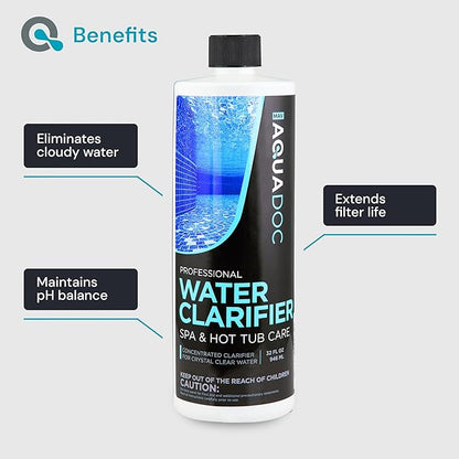 MAV AquaDoc Spa Clarifier & Hot Tub Clarifier for Fast Acting Cloudy Water Treatment, The Spa Clarifier Hot Tub Owners Love, Use Our Hot Tub Water Clarifier to Keep Your Spa Clear & Balanced - 32oz