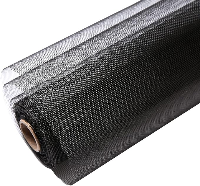 20x20 Mesh Window Screen mesh High Light Transmission, Durable Netting for Doors & Windows Easy Install/DIY-Friendly 【Black, 40''X125''（102X320cm)】