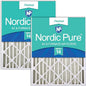 Nordic Pure 20x20x4 (Actual Size: 19 1/2 x 19 1/2 x 3 5/8) Pleated MERV 14 Air Filters 2 Pack