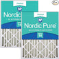 Nordic Pure 18x24x4 (Actual Size: 17 1/2 x 23 3/8 x 3 5/8) Pleated MERV 14 Air Filters 2 Pack