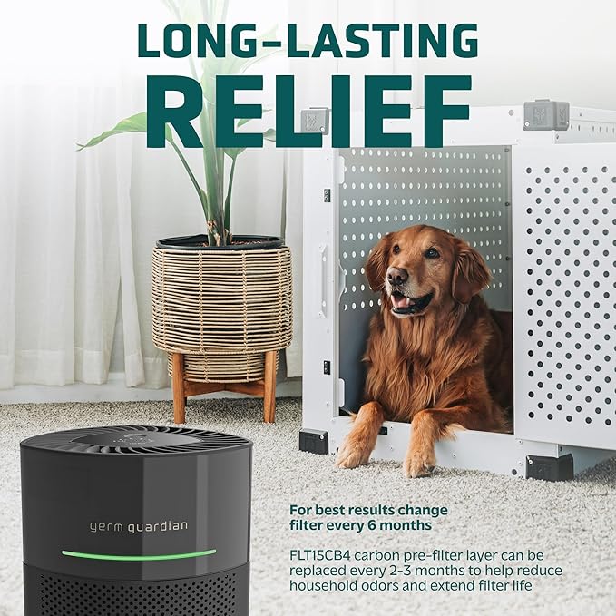 GermGuardian FLT151PT Filter V, Pet Pure HEPA Genuine Replacement Filter, Removes 99.97% of Pollutants for AC3000W, AC3000B, AC3050, AP3151 and AC151 Air Purifiers, Black/Purple