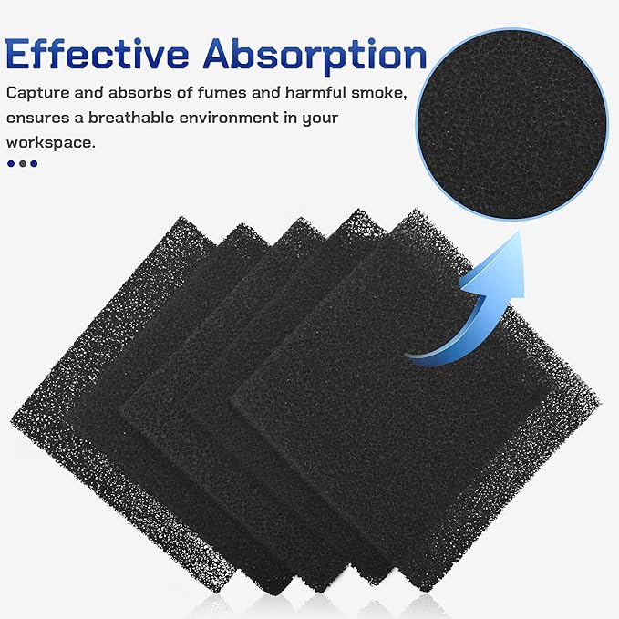 Antidious 5 Pack Activated Carbon Filters for Fume Extractor Solder Smoke Absorber Portable Filter, Soldering DIY Fan Extraction Equipment for Brazing Welding Soldering, Fume Prevention Remover