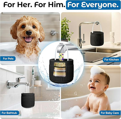 Engineered with an Advanced 17-STAGE System, This Bath Filter for Tub Includes Vitamin C & E + Minerals, Removes Chlorine & Softens Hair, Skin & Nails, 7000-Gallon Long-Life Cartridge | Patent Pending