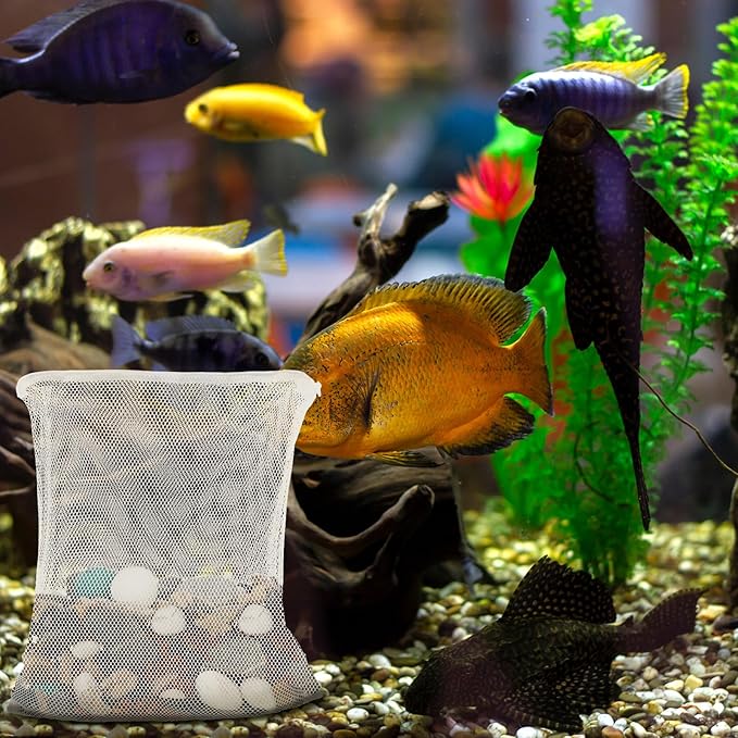 Abbylike 10pcs Large Filter Media Bags with Plastic Zipper 17.8" x 13.5" Reusable Fish Tank Filter Bags - Aquarium Mesh for Activated Carbon, Bio Balls, Ceramic Rings