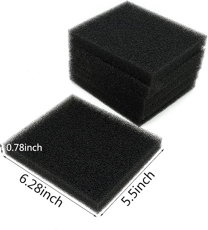 ALEGI Aquarium Bio Sponge Fitler Media, 6.28 x 5.5 x 0.78 Inch Fish Tank Filter Cartridge Filter Foam Pad Inserts for ML350 (6 Pack)