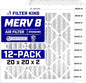 Filter King 20x20x2 Air Filter | 12-PACK | MERV 8 HVAC Pleated A/C Furnace Filters | MADE IN USA | Actual Size: 19.5 x 19.5 x 1.75"