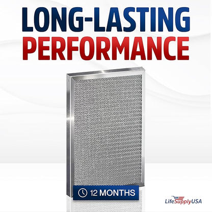14x30x1 Electrostatic Air Filter, MERV 8, Washable, Reusable Furnace AC/HVAC Filter, Energy Saving, Easy to Clean, Long-Lasting by LifeSupplyUSA