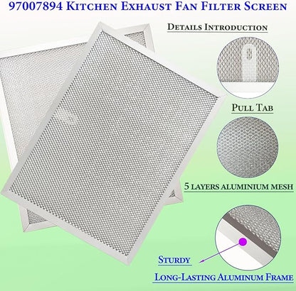 2-Pack upgraded 97007894 kitchen vent hood filter 9.9" x 11.7" x 0.38" Fit Bro-an 97005683 Range Hood Filter and NSP GE Kenmore NuT-one Range Hood vent Filters - Traps Grease & Filters Cooking Air