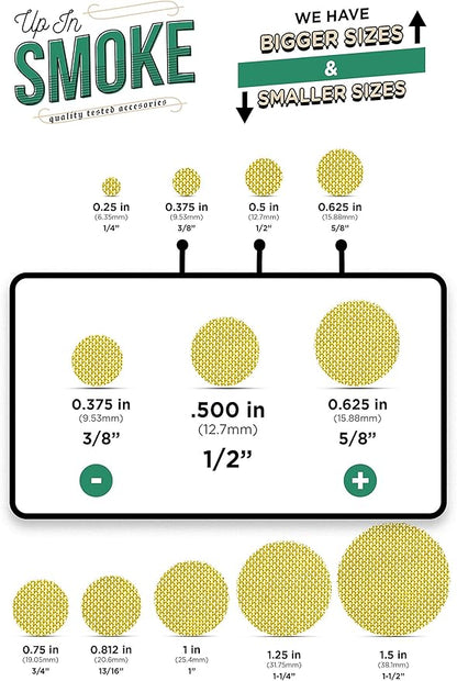 Made in The USA - 50 1/2 Inch (.50") Brass Mesh Pipe Screen Filters