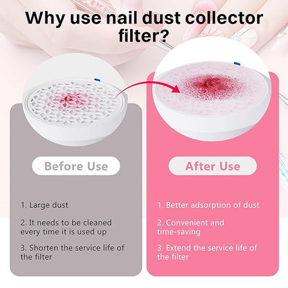 200 Sheets Nail Dust Collector Filter Paper Disposable Nail Dust Filters for Most of Nail Dust Collector Machine Nail Vacuum Dust Collector for Nail Salon Nail Supplies Accessories (new pink)