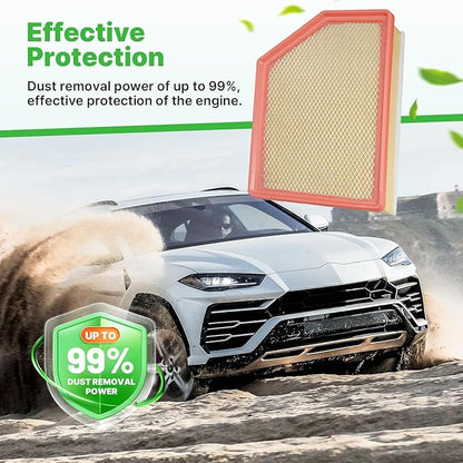 Engine+Cabin Air Filters Fit for 2020-2026 Chevrolet Silverado 2500HD/3500HD, 2020-2026 GMC Sierra 2500HD/3500HD 6.6L Diesel Engine Air Filter Replacement Accessories CF11966 84554703