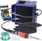 WEP 948DQ-III Fume Extractor Double Filtering with 110W Soldering Iron Station 2-in-1 Solder Smoke Absorber, with PID Control, ℉/℃, Sleep Mode, Tip Cleaner, 3 Soldering Tips, 35g Solder