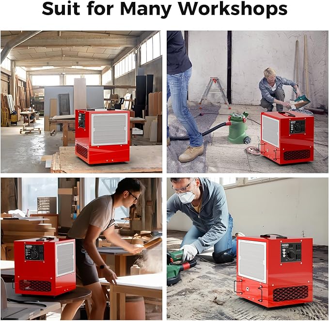 ALORAIR Portable Air Filtration System, 180° Air Intake (850/1050CFM) Tabletop Dust Collector for Woodworking with Strong Vortex Fan, Air Filter for Garage, Works Shop, Home, Purecare 1050