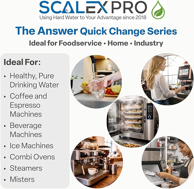 The Answer - 12in Quick Change 3/8in Auto Shut Off Head and Water Filter Combo Kit, High Capacity (up to 7500 gals) Prevents Limescale; Chlorine, Chloramines, Odors (SXP-12TARC)