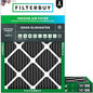 Filterbuy 22x24x1 Air Filter MERV 10 Odor & Allergy Defense with Activated Carbon (3-Pack), Electrostatic Pleated HVAC AC Furnace Filters Replacement, Made in USA (Actual Size: 21.50 x 23.50 x 0.75)